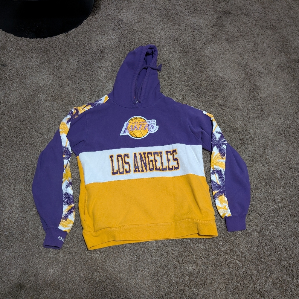 Los Angeles Lakers Hoodie Size Medium Mitchell & Ness Hardwood Classic